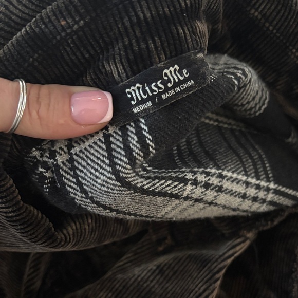 Miss Me Pieced Plaid Washed Corduroy Jacket Plaid Corduroy Jacket - Picture 5 of 6